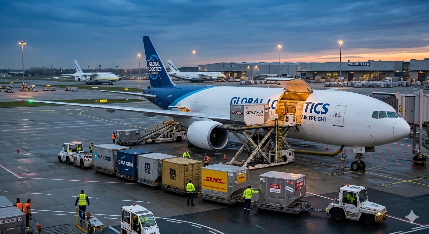 Chargement d’un avion de fret